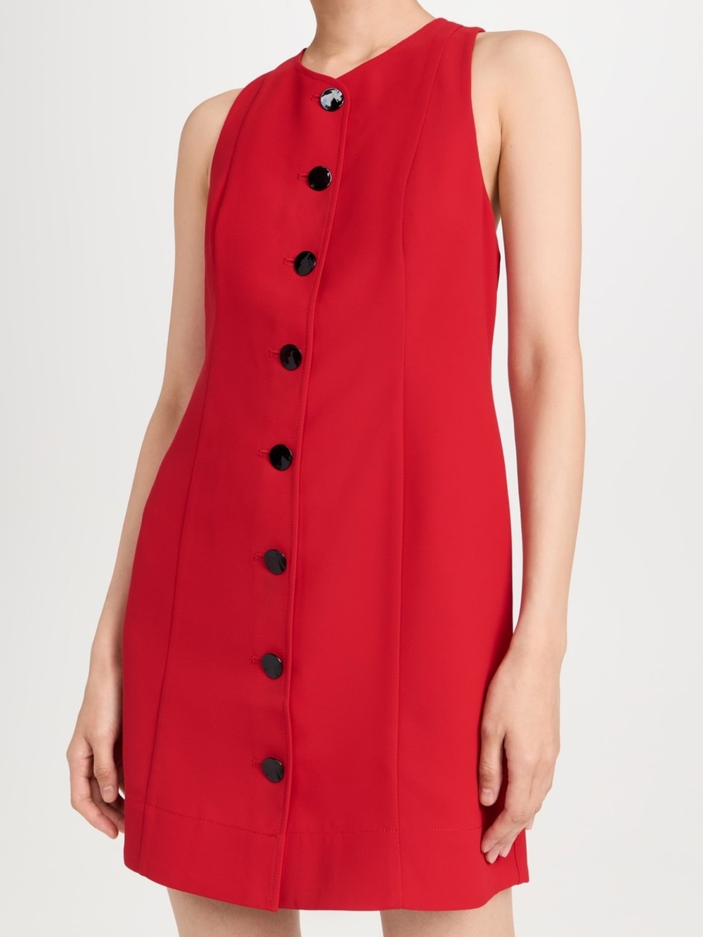 GANNI Red Twill Suiting Button-Down Dress NEW NWT